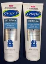 TWO Cetaphil Eczema Restoraderm Flare-Up Relief Cream 8 Fl Oz #1 Dr. Reco NEW - £17.54 GBP