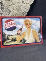 Rare Pepsi Cola Lady Golfer Soda Pop Beverage Soft Drink Metal Sign 11 3... - $24.75