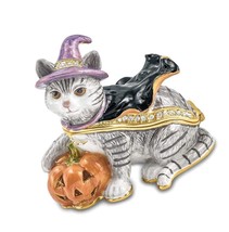 Crystals Gold-tone Enameled Halloween Cat - $442.47