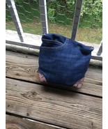 Upcycled Reinvented Repurposed Denim Jeans Purse Cosmetic Bag Accessory Bag - £9.34 GBP