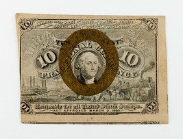 US 2nd Ausgabe Fraktionierte Währung $.10 Note Fr 1245 IN Au Zustand - £61.72 GBP