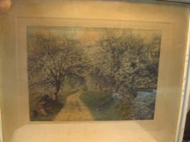 Vintage 1910 Wallace Nutting Signed Hand Colored Print spring in the berkshires - £59.43 GBP