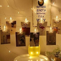 Toisen 20 Led Photo Star Clips String Lights Waterproof Outdoor Indoor - £14.90 GBP