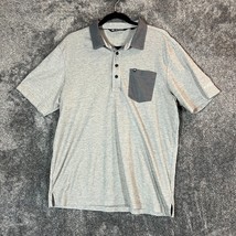 Travis Mathew Polo Shirt Mens Large Short Sleeve Casual Everyday Golfer Gray Top - $10.29