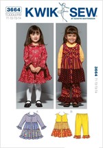 Kwik Sew Sewing Pattern 3664 Dresses and Pants Toddlers Size 1T - 4T - $8.96