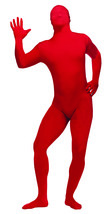 FunWorld Zentai Skin Suit, Red, One Size Costume - £79.59 GBP