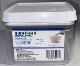 Surefresh Reusable Square 2.75Cup/22oz Storage Container W Pop Top Tight... - $26.24 CAD
