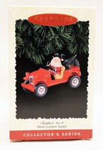 VINTAGE 1996 Hallmark Keepsake Christmas Ornament Santa 4x4 Jeep - £19.56 GBP