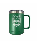 O&#39;Neal Irish Coat of Arms Stainless Steel Green Travel Mug with Handle - $37.51 CAD