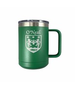 O&#39;Neal Irish Coat of Arms Stainless Steel Green Travel Mug with Handle - £21.54 GBP