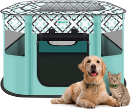 Portable Pet Foldable Play Tent Kennel Crate for Puppy Dog Cat Indoor Outdoor - £43.14 GBP