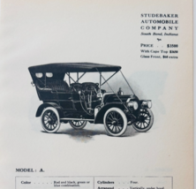 1908 Studebaker Motor Company Model A Catalog Advertisement Automobilia ... - $568.44 MXN