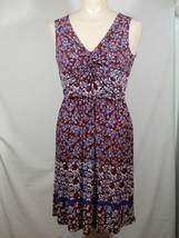 Vintage Verse Bohemian Sleeveless Floral Midi Dress size Small Wrap Front - $24.99