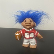 The Original Good Luck Troll Play Along Toys, Blue Hair Red Football Outfit 2005 - £3.54 GBP