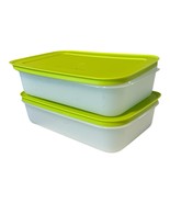 2 Tupperware 4-1/4 Cup White Snowflake Container 7869  Kiwi Lime Green L... - $334.35 MXN