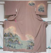 Pastel Purple Houmongi - Traditional Silk Women&#39;s Kimono - Scenic Hand P... - £58.35 GBP