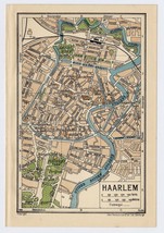 1933 Vintage City Map Of Haarlem / North Netherlands Holland - £17.13 GBP