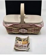 Longaberger 2000 Horizon Of Hope Whitewashed Protector Liner Lid &amp; Tie-On - $458.83 MXN