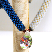 &quot;Harlequin&quot; Crochetedglass Designs by Julee  Handcrafted Glass Jewelry - £19.94 GBP