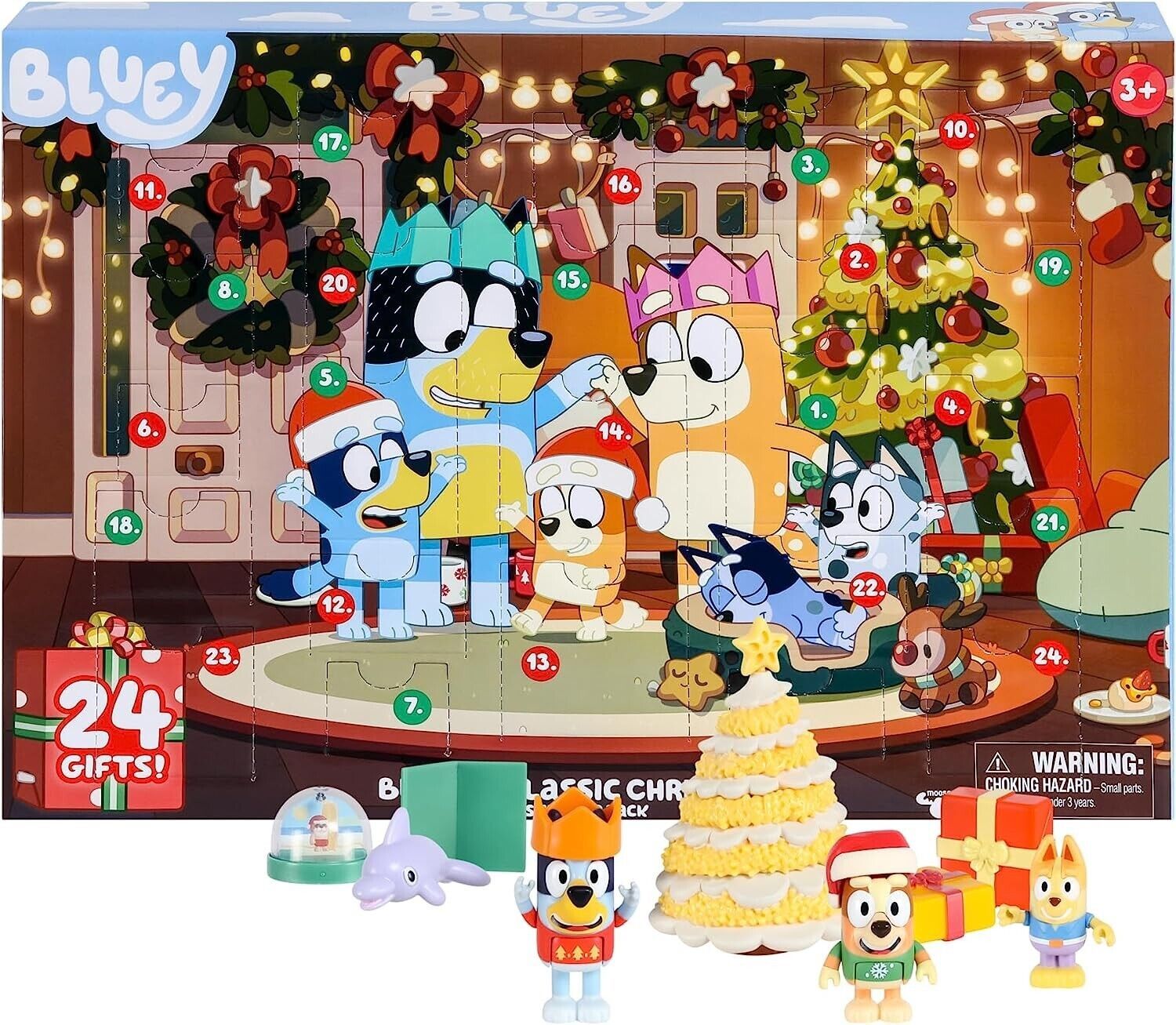Bluey's Family Christmas Advent Calendar 2023 Pack NEW 24 Gifts Bluey