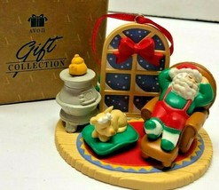Avon Christmas with Santa Taking A Nap VINTAGE Ornament - £7.75 GBP