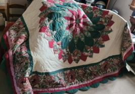 86"x92" Star Quilt Not Handmade Flowers Multicolor Bedspread Decorative ... - $34.99