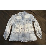Maurices Women&#39;s Light Wash Denim Utility Jacket - Size M - Drawstring - $18.78 CAD