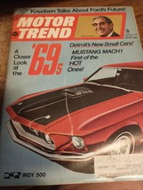 Motor Trend Magazine August 1968, Closer Look &#39;69&#39;s, Mustang Mach 1, Indy 500 - £7.71 GBP