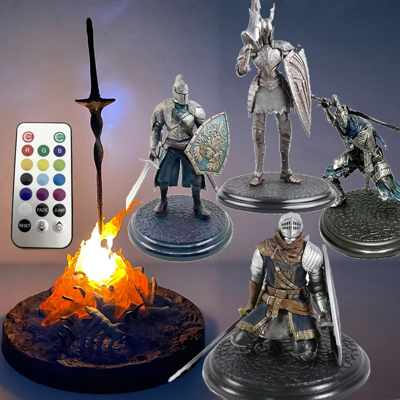 Dark Souls Figure Bonfire Led Light Black Faraam Knight Figurine Sculpt Artorias - £23.23 GBP+