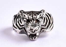 Solid 925 Sterling Silver Handmade Tiger Shape Ring  Women Casual Wear Ring - £35.07 GBP+