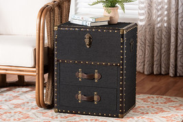 Leala Black Canvas 2-Drawer Storage Trunk - $2,614.81 MXN