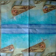 4pcs Decoupage Napkins, 33x33cm, Ship with Seagull, Boat, Sea, Ocean, Se... - $4.50