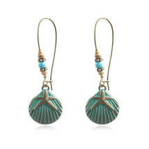 Howlite &amp; 18K Gold-Plated Shell Starfish Drop Earrings - £9.58 GBP