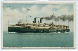 Steamer City of Cleveland 1910 Phostint postcard - £5.03 GBP