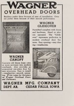 1937 Print Ad Wagner Overhead Doors for Garages Cedar Falls,Iowa - £10.95 GBP