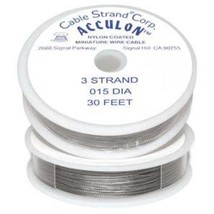 Acculon Tigertail Beading Wire Medium 3 Strand .015 30ft - £7.17 GBP