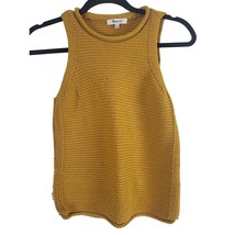 Madewell Highbury Sweater Vest XS Womens Mustard Yellow Sleeveless Pullover - $20.09