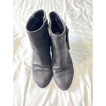 ANA Dusty Black Fabric Booties Women’s 7M Ankle Boots Suede Look Side Zip - $22.76