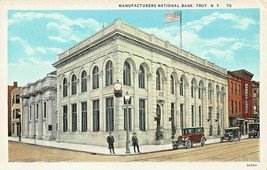 Troy New York~Manufacturers National BANK~1920s C W Hughes Published Postcard - £5.46 GBP