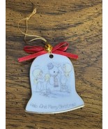 1986 Precious Moments Enesco Halo And Merry Christmas Bell Ornament Cera... - $20.55 CAD