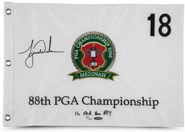 TIGER WOODS Autographed &amp; Embroidered 2006 PGA Championship Pin Flag UDA LE 500 - £2,110.94 GBP