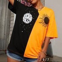 SHEIN Women&#39;s Sun Moon T-shirt Size Large - $10.97 CAD