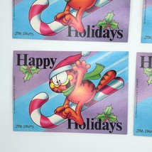 Vintage Garfield Happy Holidays Postcards Candy Cane Holly Four in Set  - $24.75