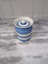 T.G. GREEN Cornish Jar,  Blue &amp; White 5&quot; Canister W/ Lid,  Vintage Corni... - £36.17 GBP