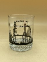 Vintage Oil Derrick Rig Glass Old Fashioned Low Ball Rocks Oklahoma - £21.35 GBP