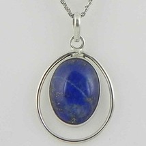 Solid 925 Sterlingsilber Lapislazuli Anhänger Halskette Damen PSV-2044 - £27.01 GBP+