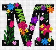 Pepita Needlepoint kit: Letter M Primary Floral, 8&quot; x 7&quot; - £40.22 GBP+