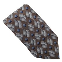 DeSantis Collection Mens Neck Tie Silk Gray Blue Brown Geometric Busines... - £12.66 GBP