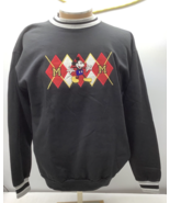 Vintage Disney Sweatshirt Mickey and Co Mickey Mouse Argyle Black Gray 9... - $30.45 CAD