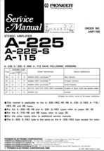 Pioneer A-225 Stereo Amplifier Service Manual Copy on 4G USB Stick - $18.75